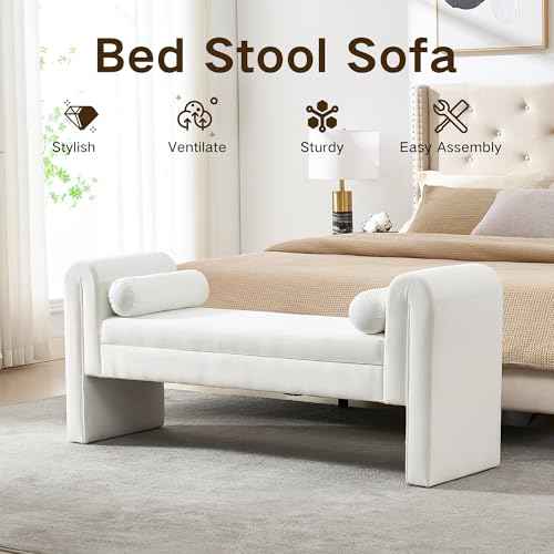 Modern Velvet Bench for Bedroom 60.5"