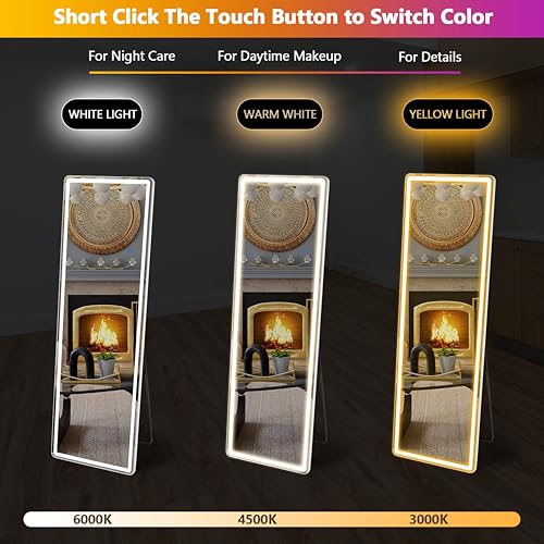 Full Length Standing Mirror with LED Lights
