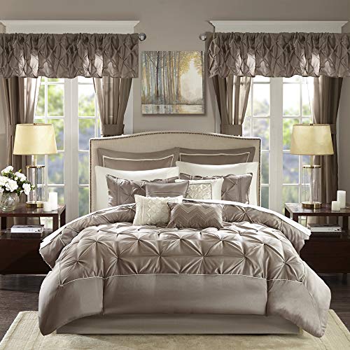 Luxe Diamond Tufting All Season Bedding - Matching Curtains & Decorative Pillows