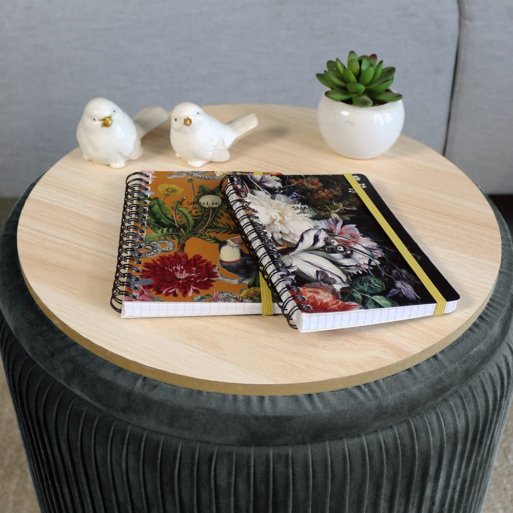 Round Storage Ottoman Set of 2, Velvet Circle Ottoman Storage for Living Room & Dorm Modern