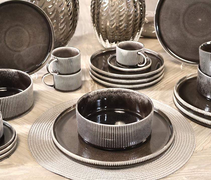 20-Piece Premium Ceramic Dinnerware Sets | Handcrafted Plates, Bowls and Cups (20 pcs)
