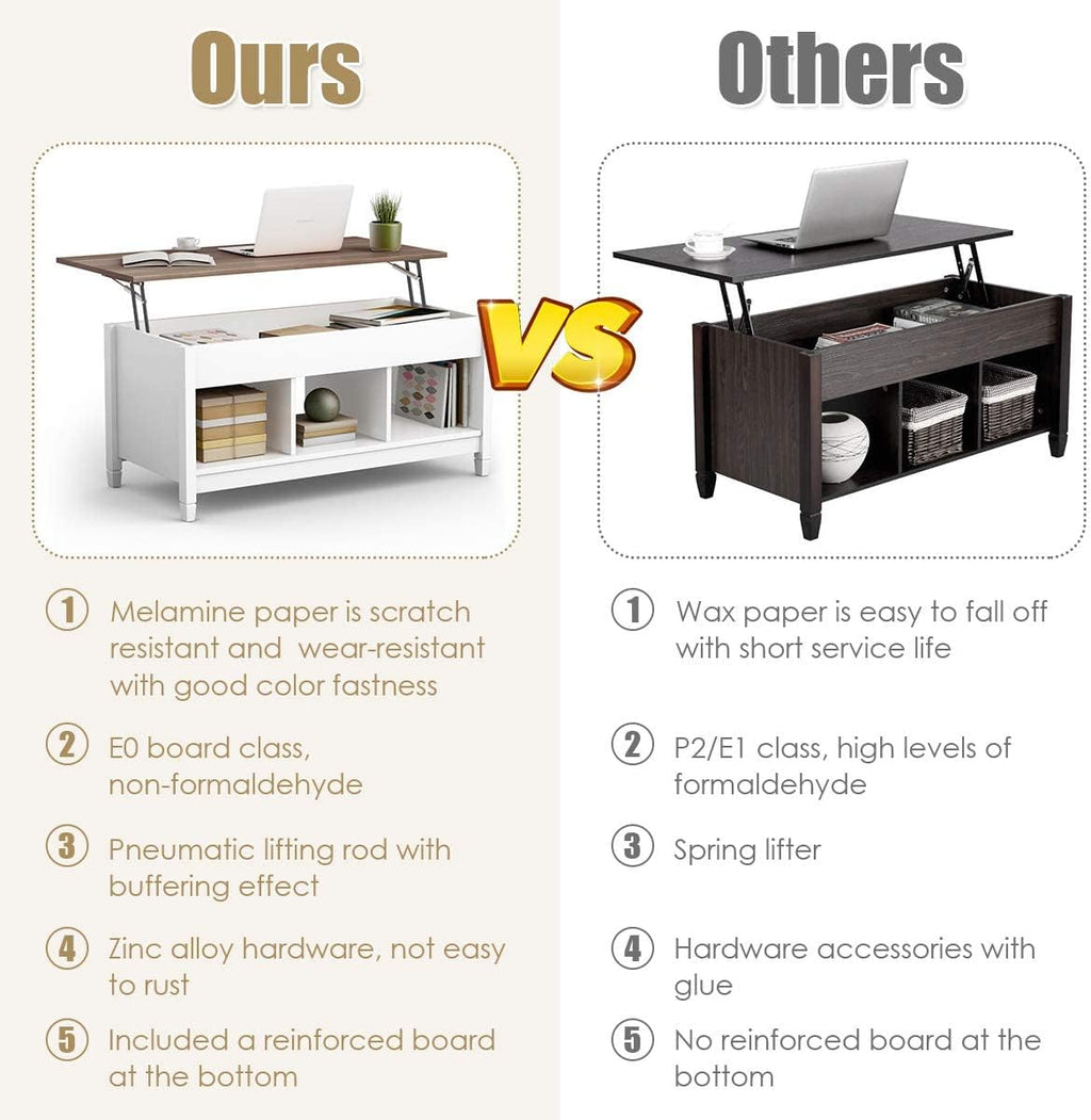 Tangkula Wood Lift Top Coffee Table