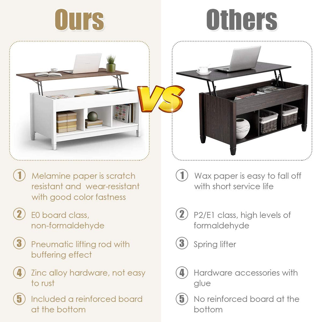 Tangkula Wood Lift Top Coffee Table