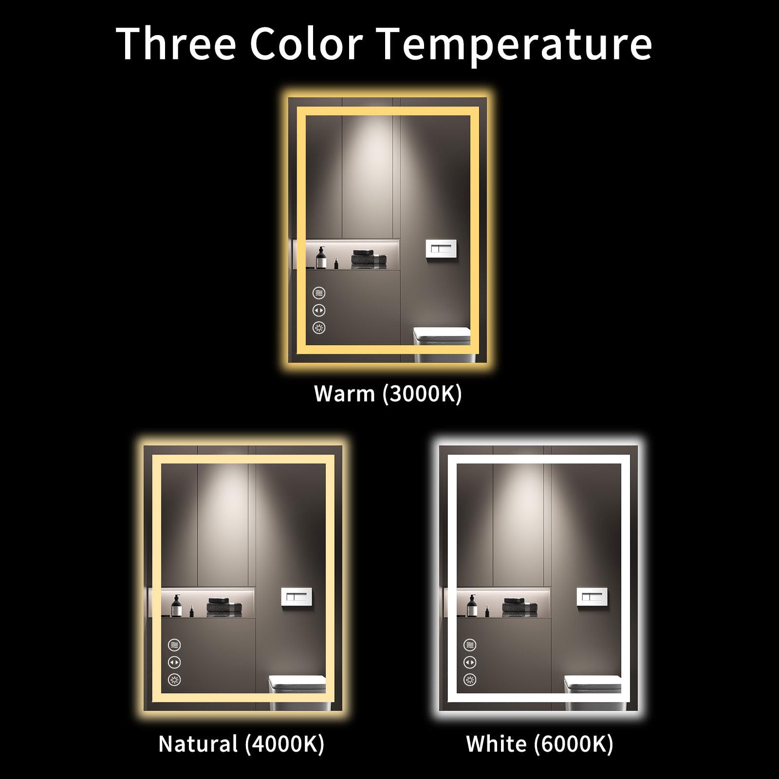 LOAAO Bathroom Smart Mirror with LED Lights