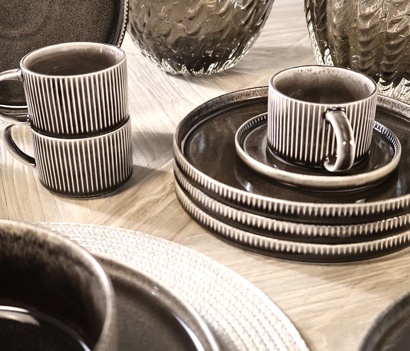 20-Piece Premium Ceramic Dinnerware Sets | Handcrafted Plates, Bowls and Cups (20 pcs)