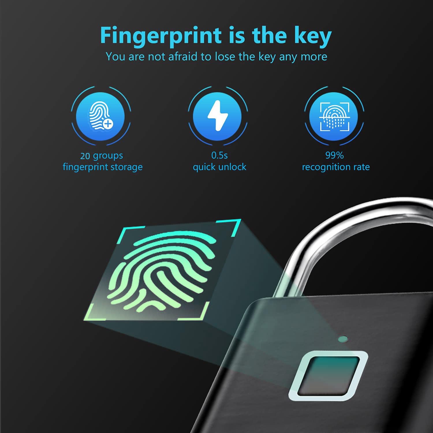 Fingerprint Padlock - Keyless Biometric Gate Locks
