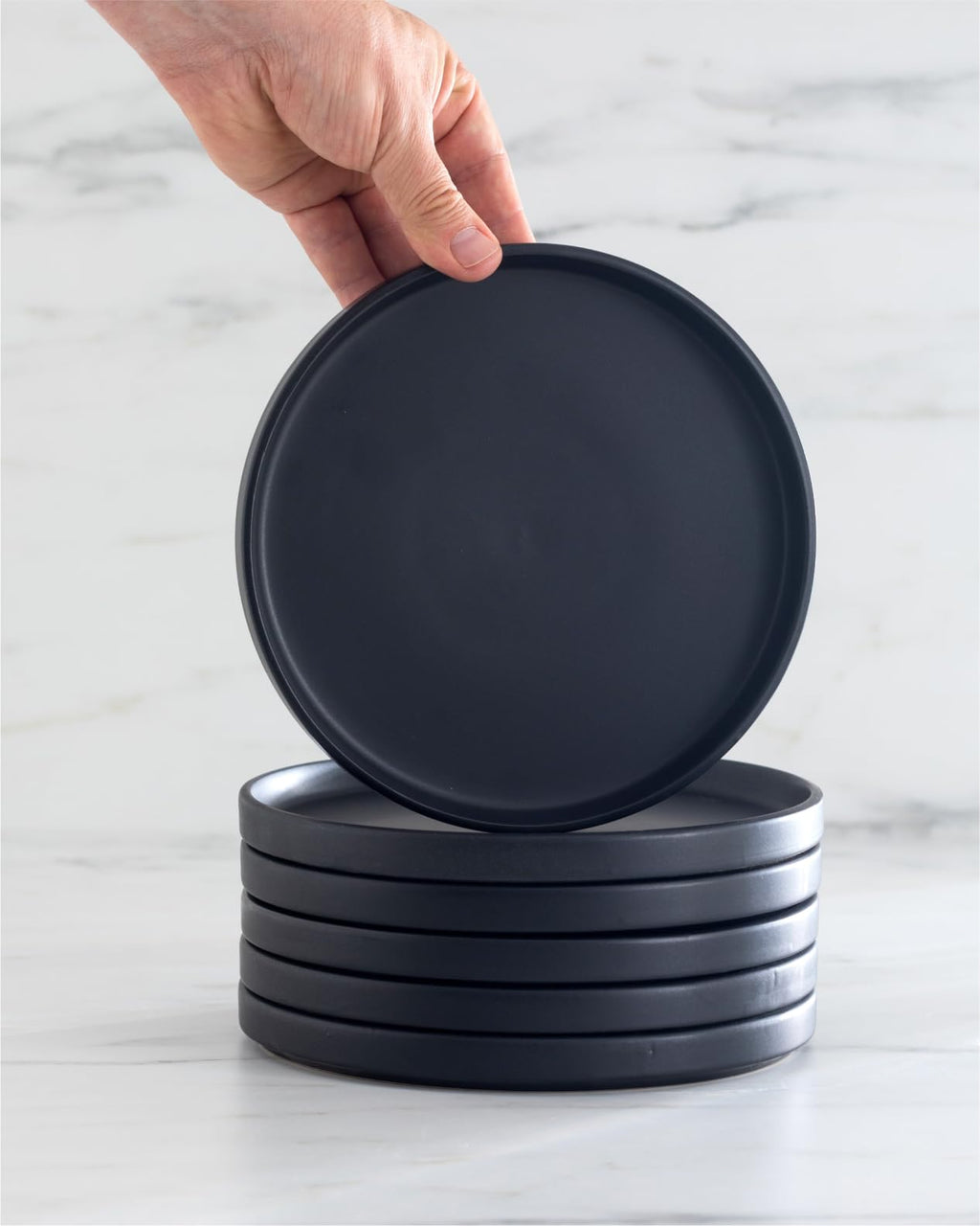 Ultra Chic Matte Black Dinnerware Set - Black Stoneware Dinnerware for 4-16 pcs. Dishwasher & Microwave Safe - Plates and Bowls