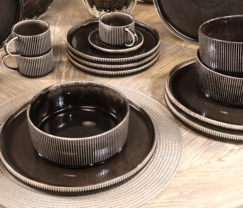 20-Piece Premium Ceramic Dinnerware Sets | Handcrafted Plates, Bowls and Cups (20 pcs)