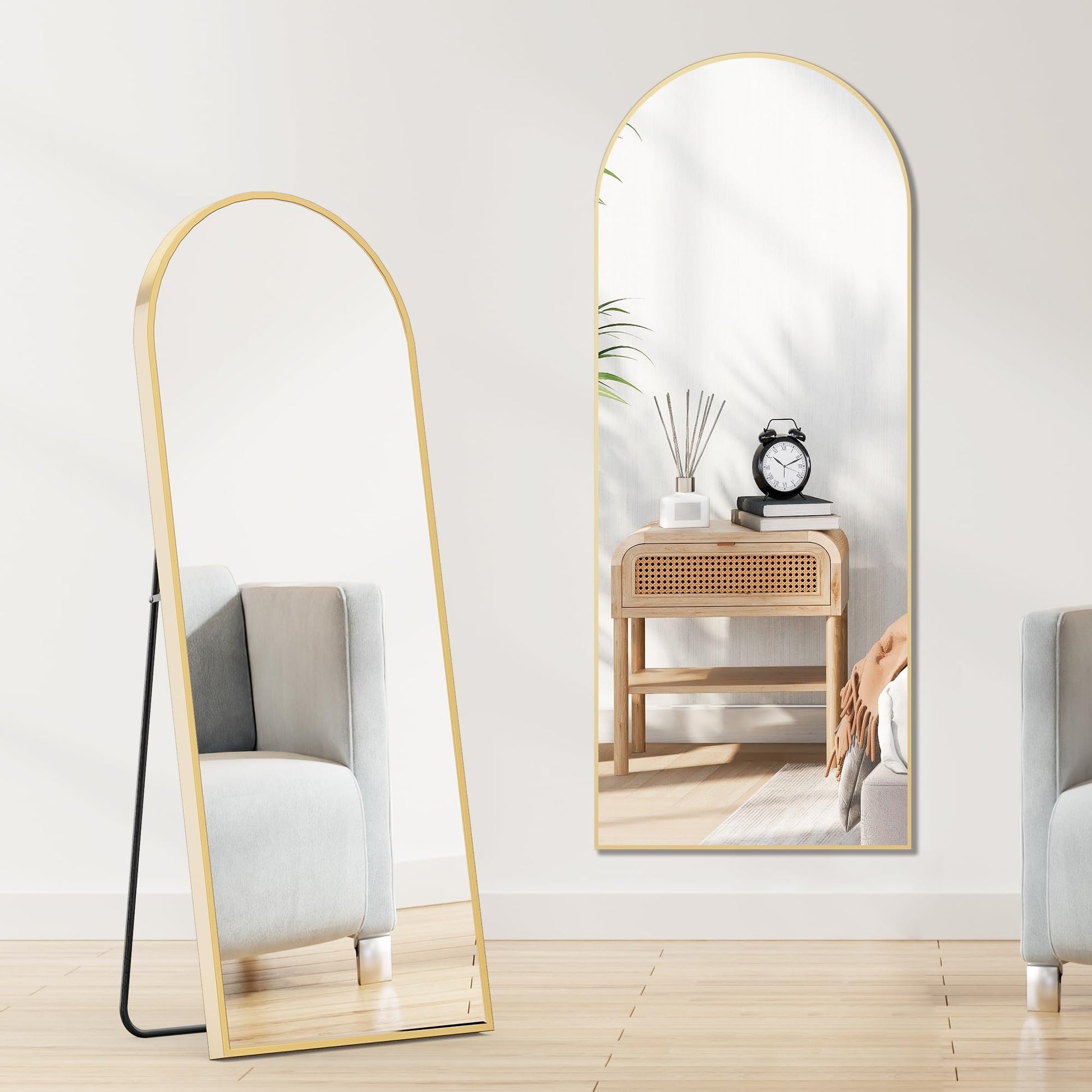 Sweetcrispy 64"x21" Arched Full Length Mirror