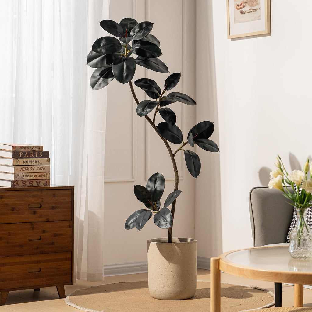 Bailikang 5.2ft Artificial Rubber Tree Faux Plant
