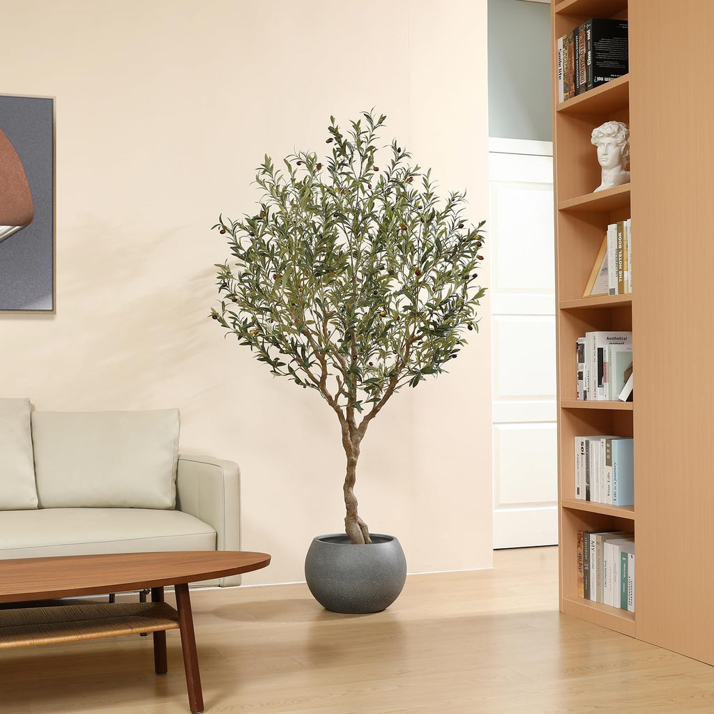 LOMANTO Olive Trees Artificial Indoor 7Ft
