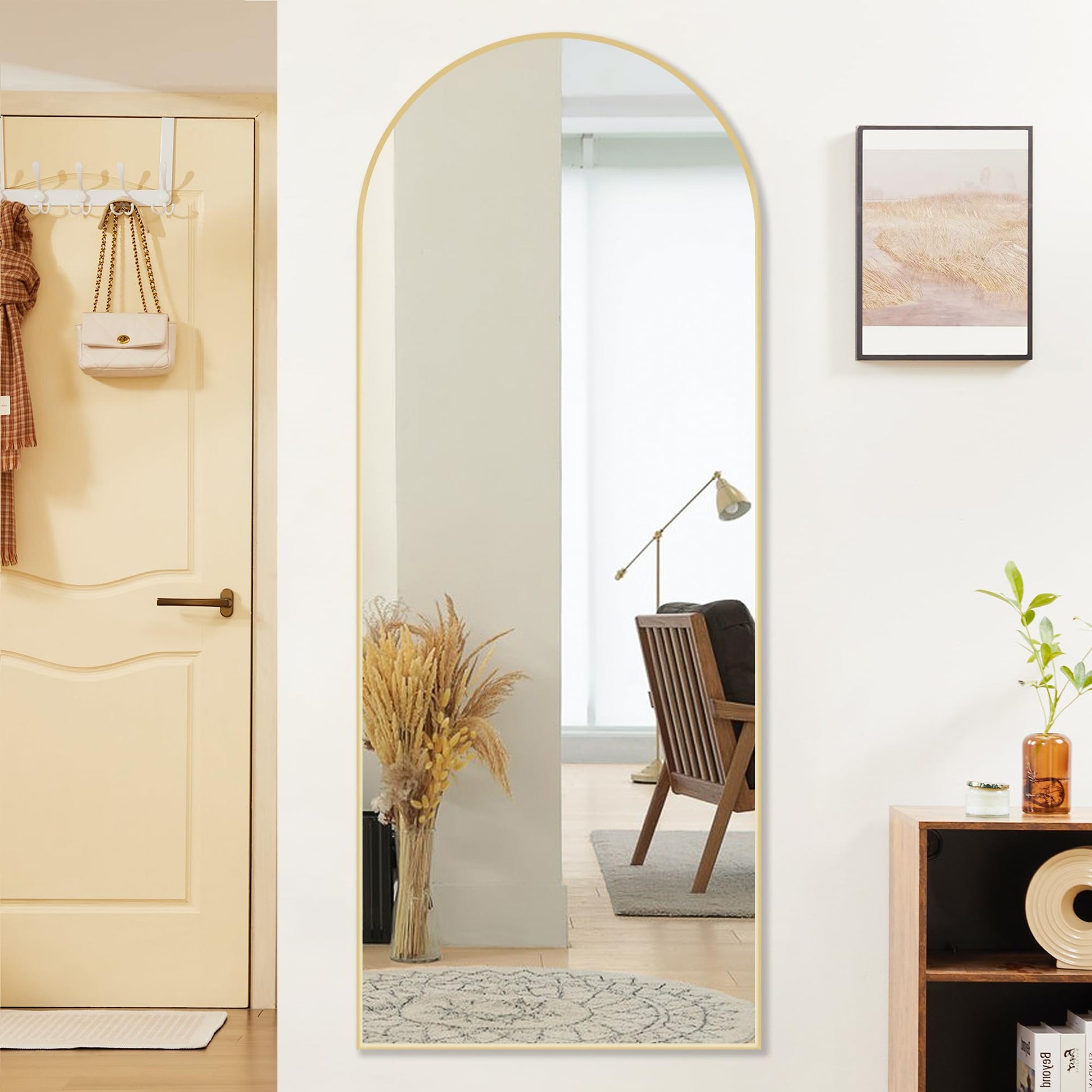 Sweetcrispy 64"x21" Arched Full Length Mirror