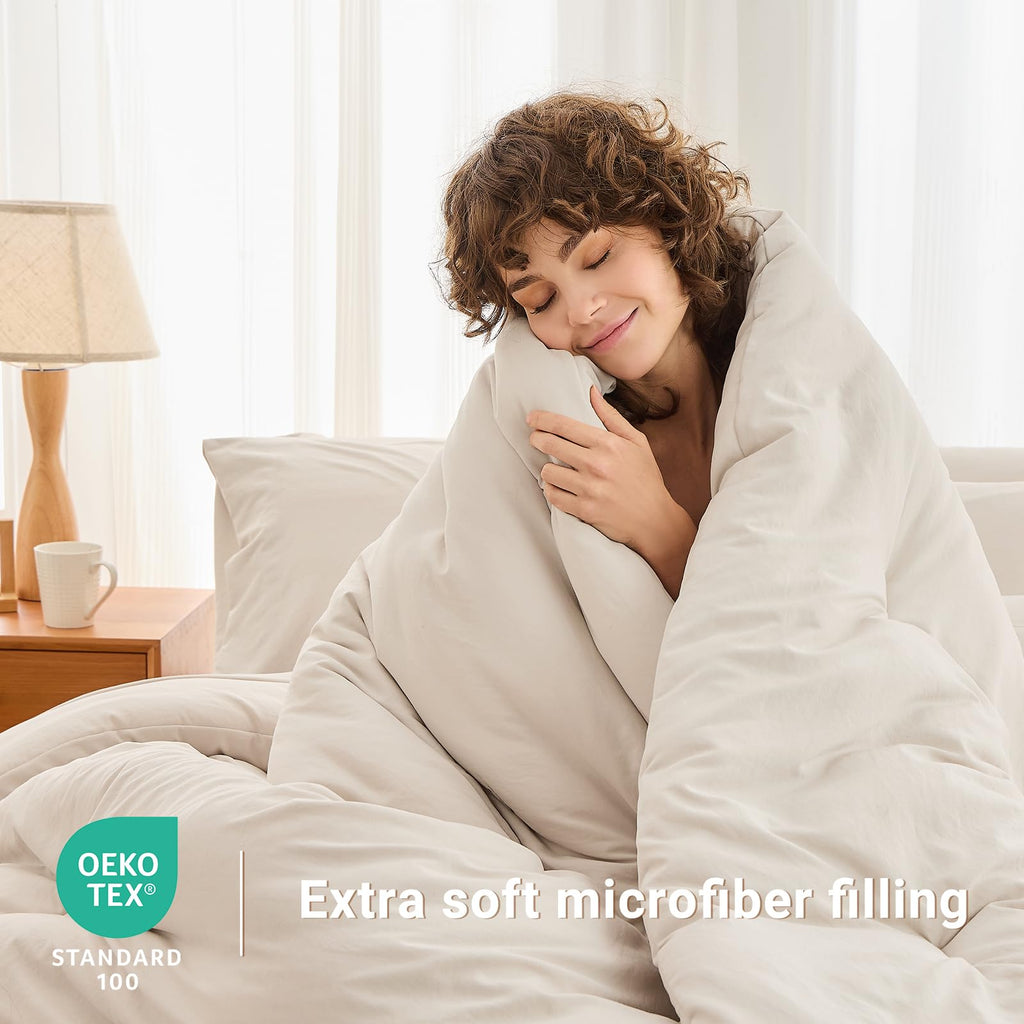 MUXHOMO 7 Pieces Queen Comforter Set