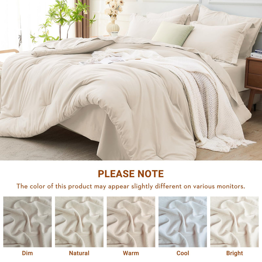 MUXHOMO 7 Pieces Queen Comforter Set