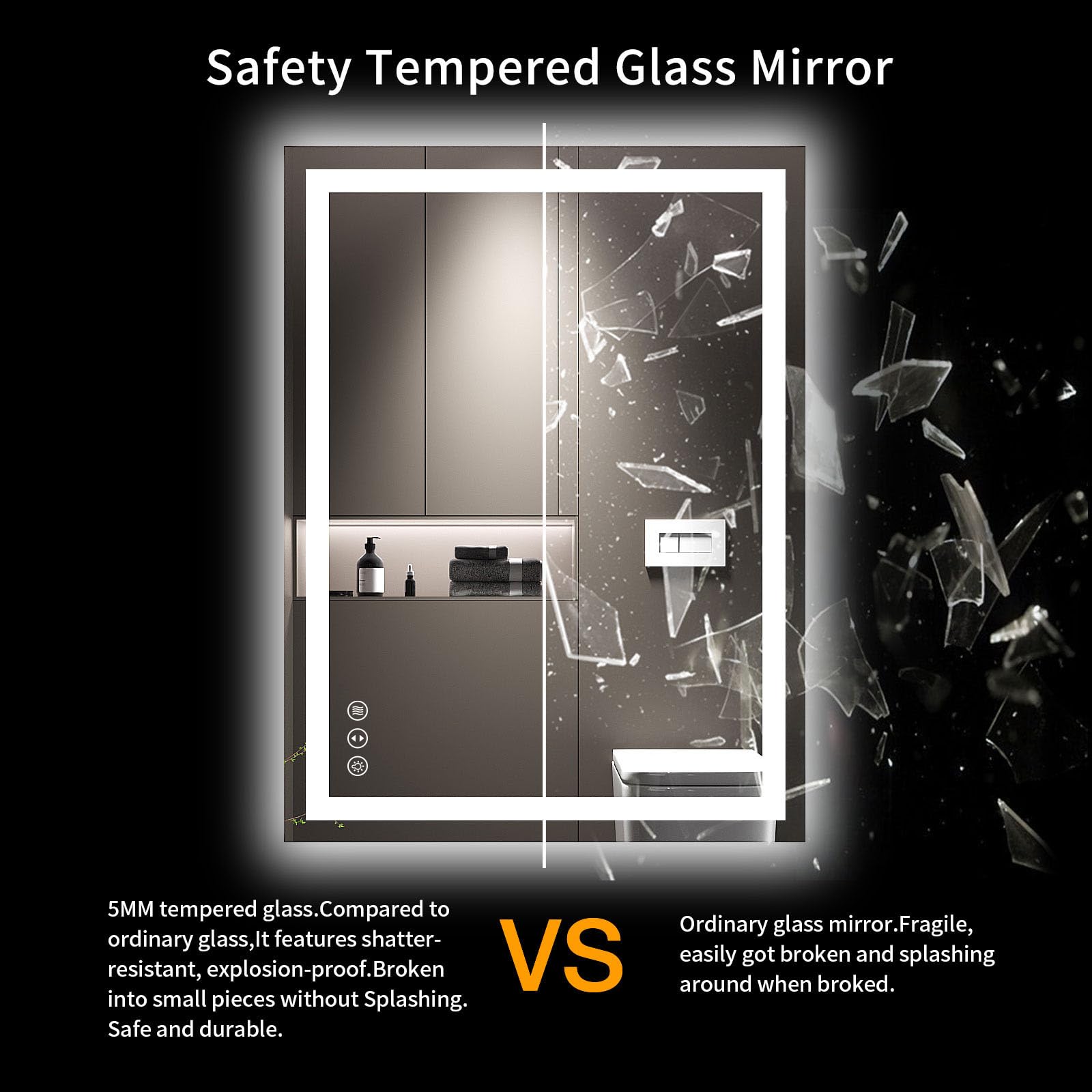 LOAAO Bathroom Smart Mirror with LED Lights