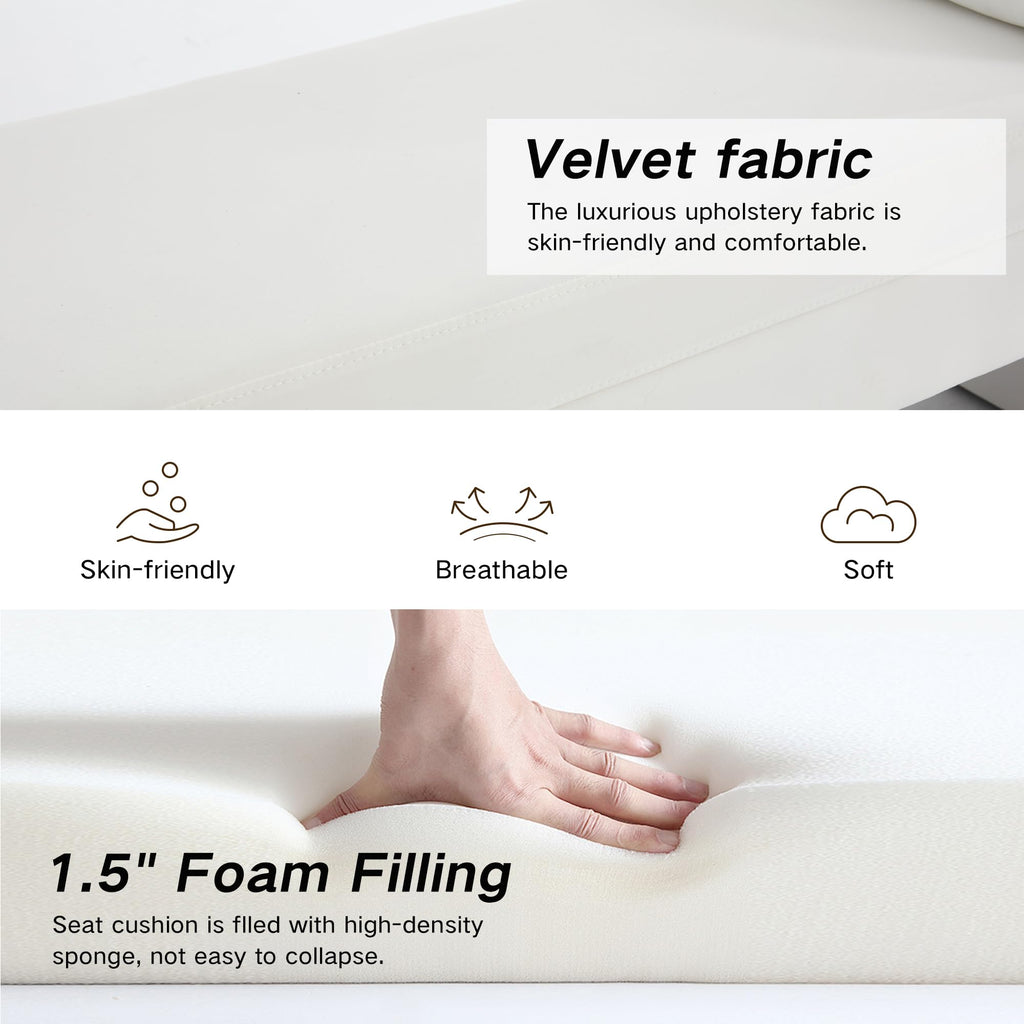 Modern Velvet Bench for Bedroom 60.5"