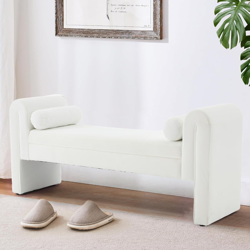 Modern Velvet Bench for Bedroom 60.5"