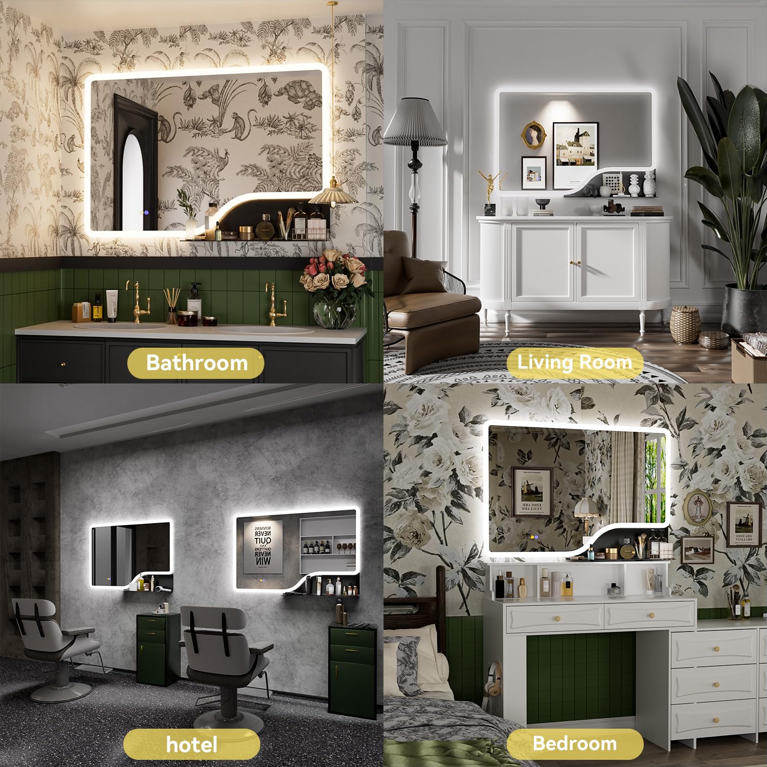 Smart LED Bathroom Mirror with Shelf