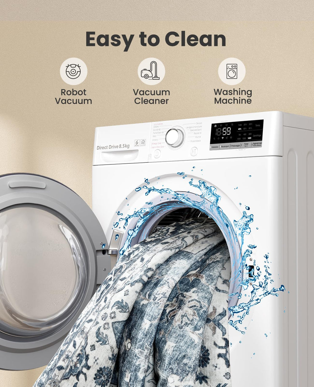 AMADA  Washable Large Rug