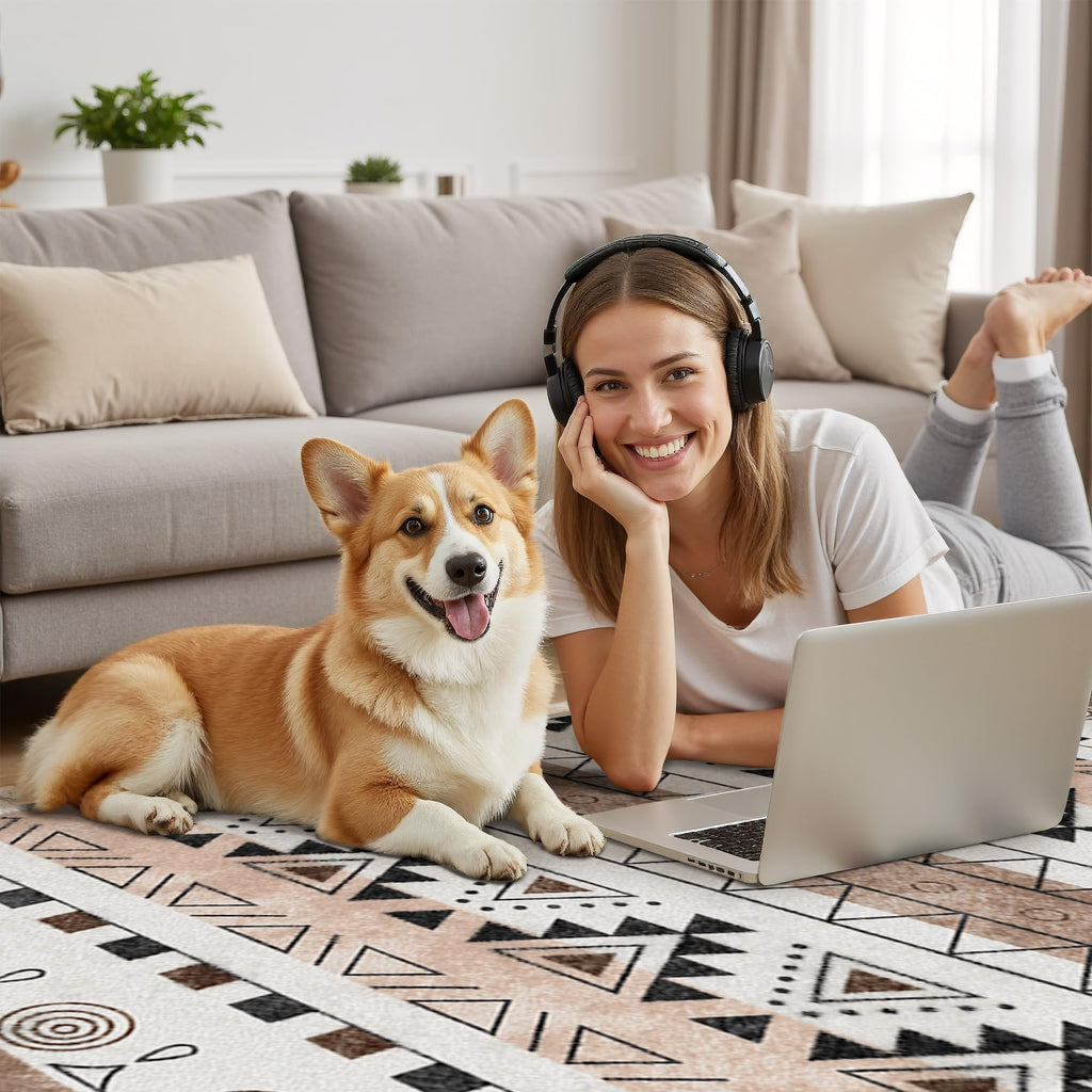 Large Mosaic Living Room Rug 8x10 Feet