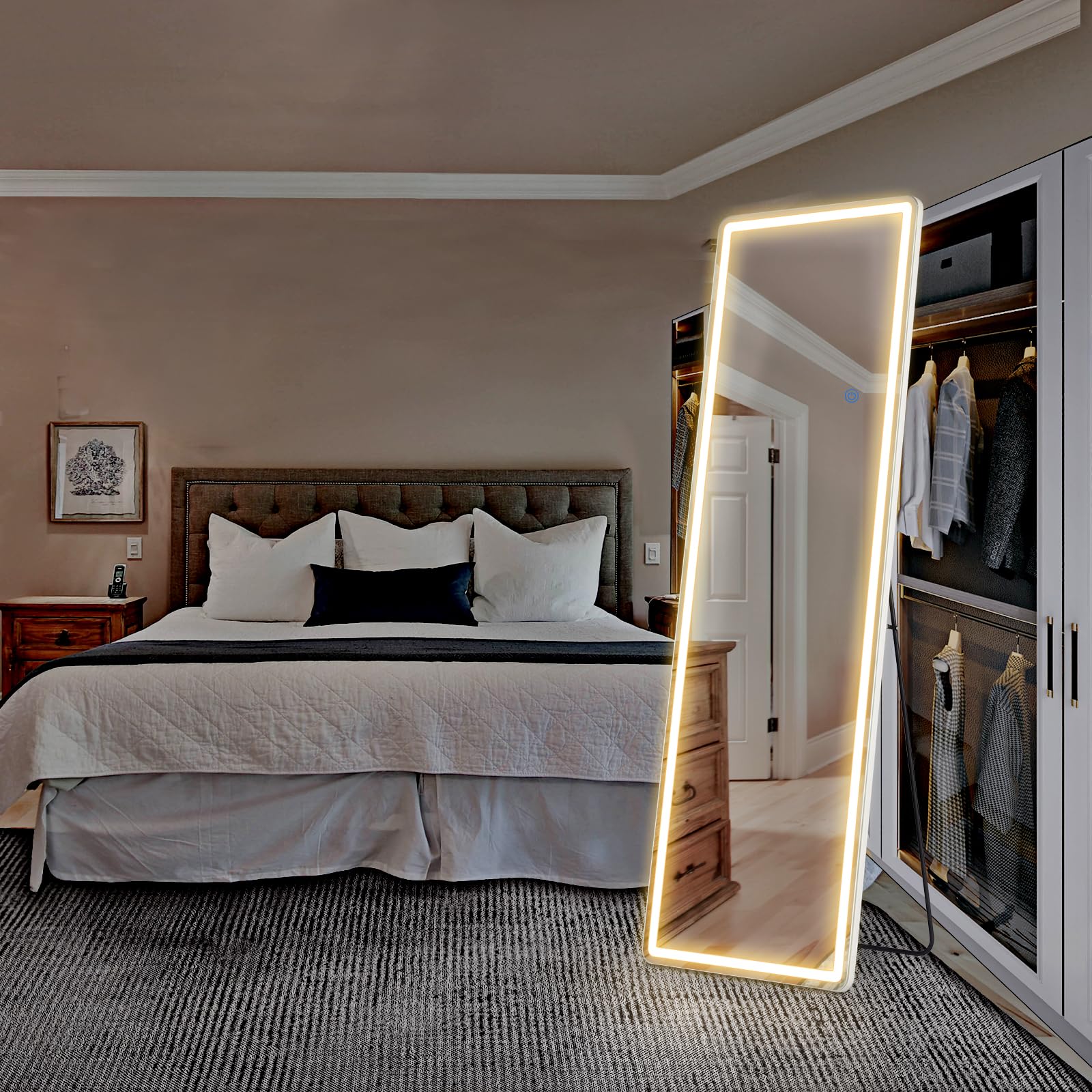 Full Length Standing Mirror with LED Lights