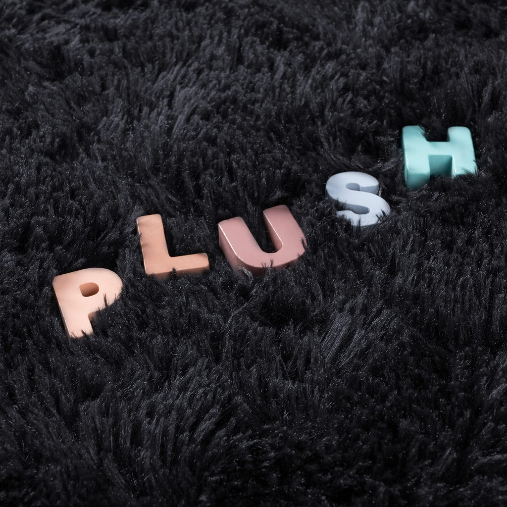 Noahas Fluffy Black 4x6 Rug