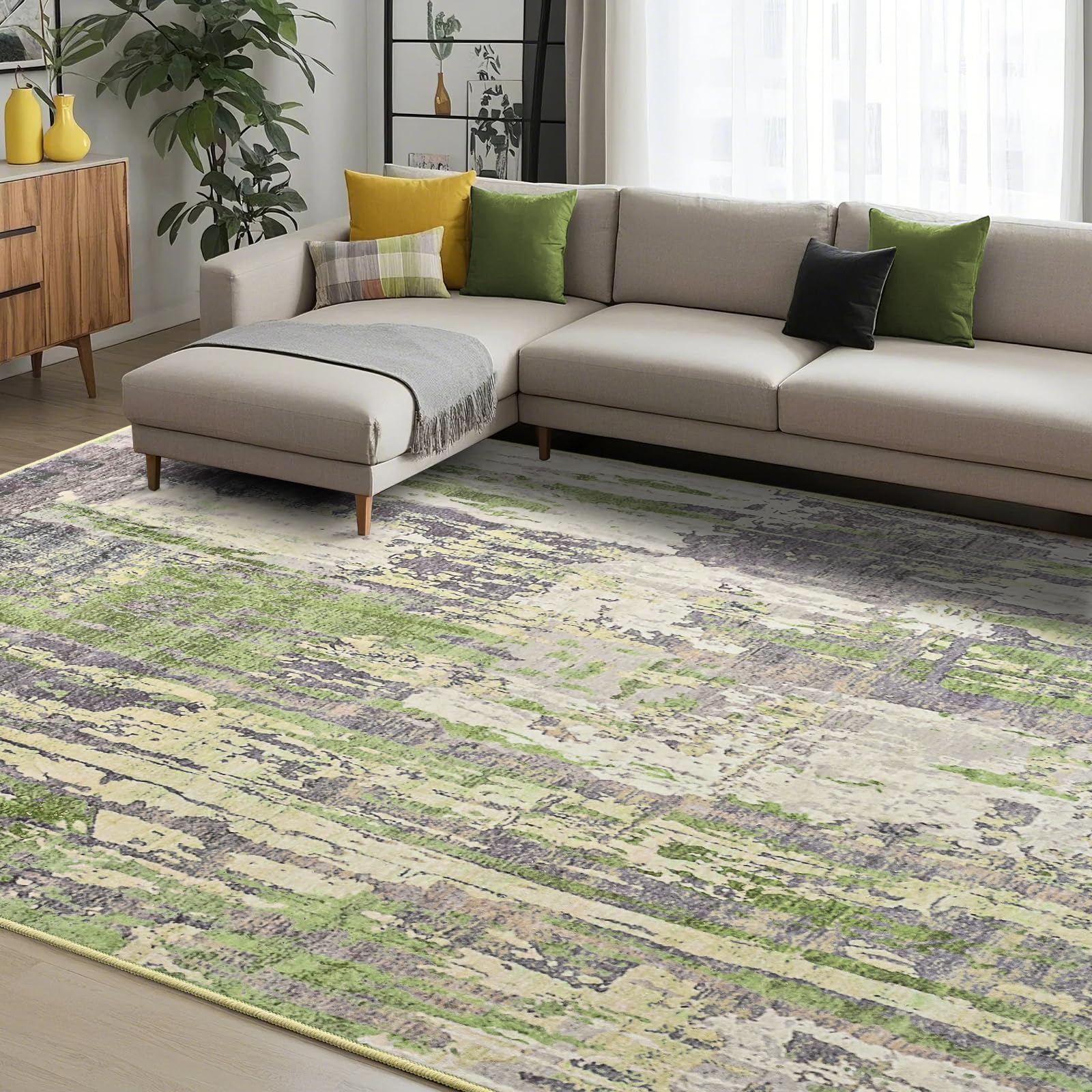 TONEED Abstract  Modern Area Rug 4x6 Feet