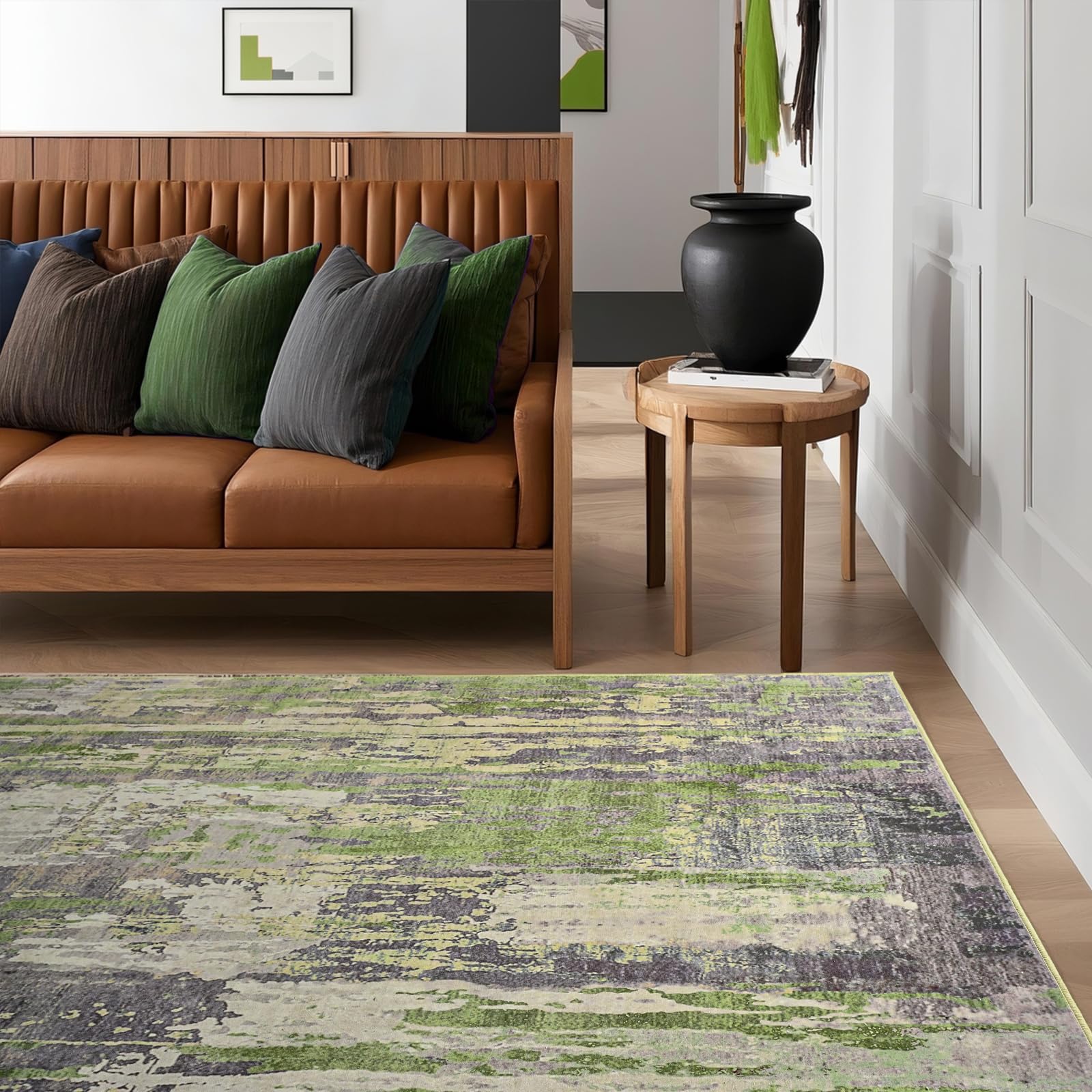 TONEED Abstract  Modern Area Rug 4x6 Feet