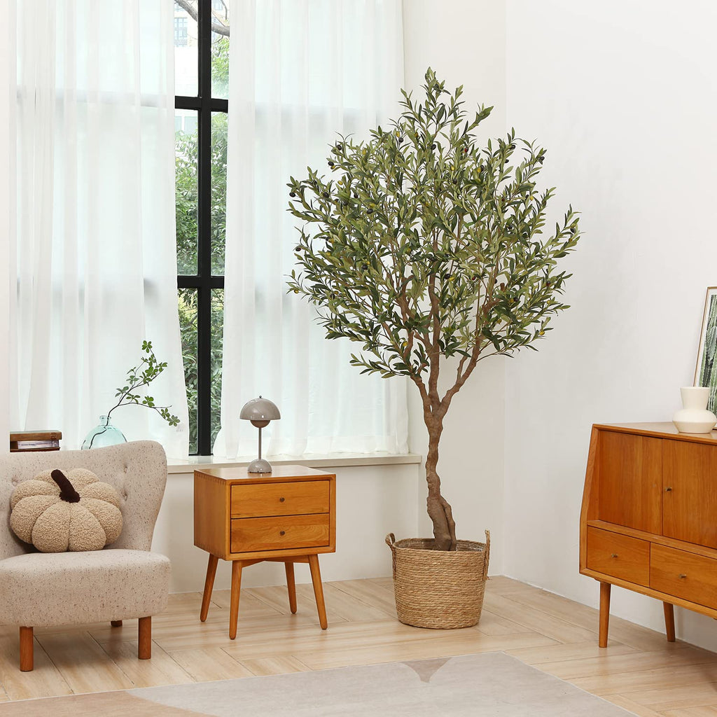 LOMANTO Olive Trees Artificial Indoor 7Ft