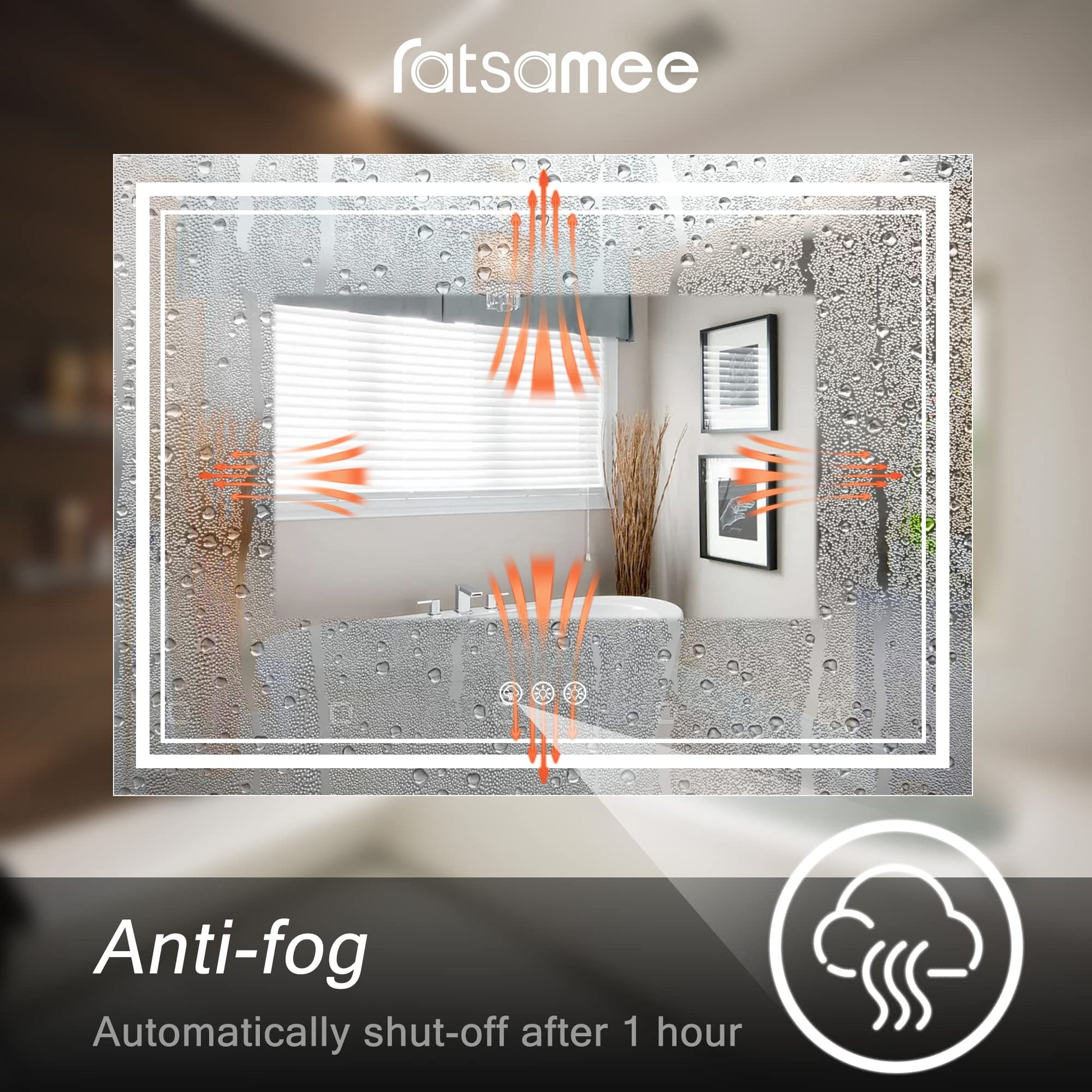 Ratsamee 55x30 Inch Led Mirror for Bathroom with Front Light and Backlit