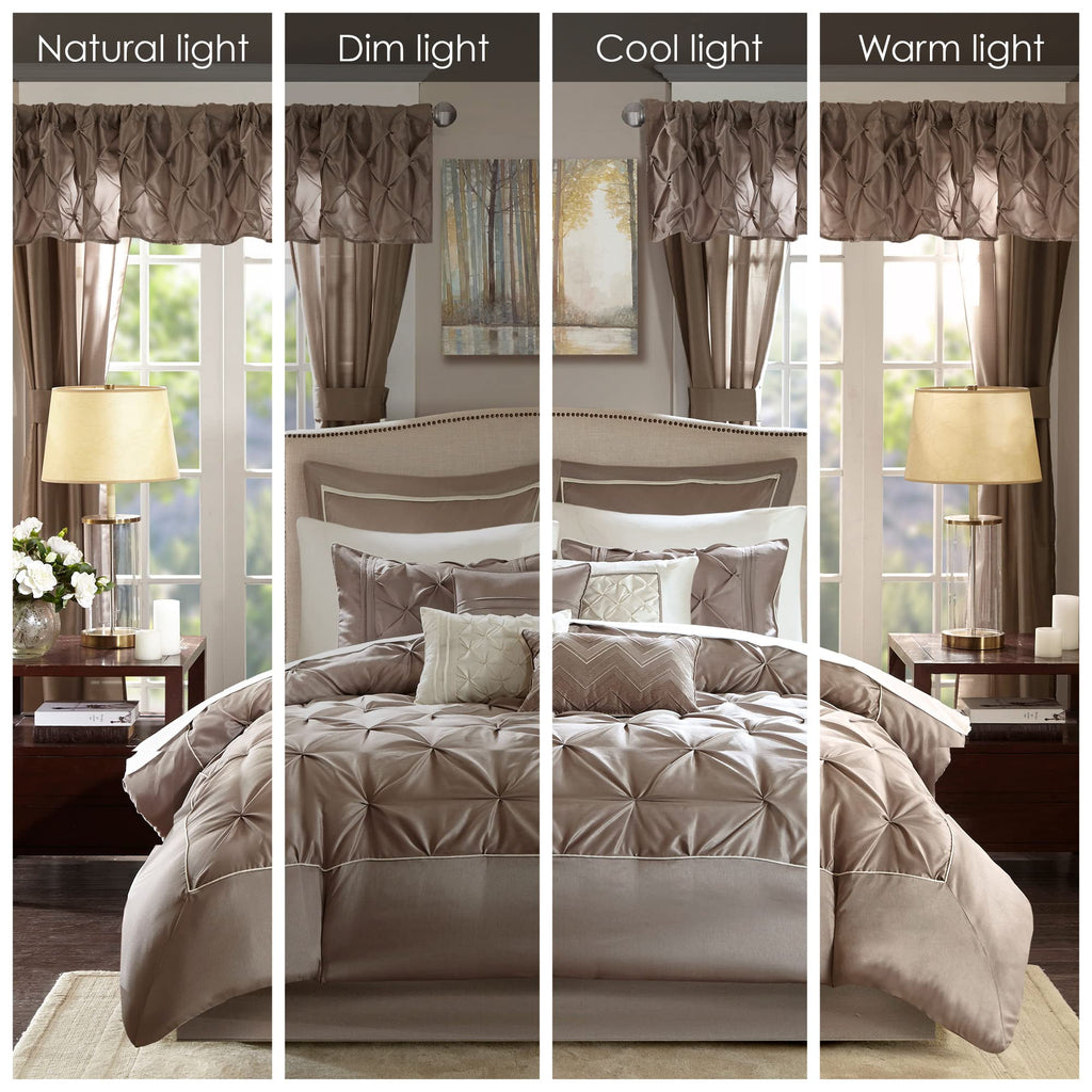 Luxe Diamond Tufting All Season Bedding - Matching Curtains & Decorative Pillows