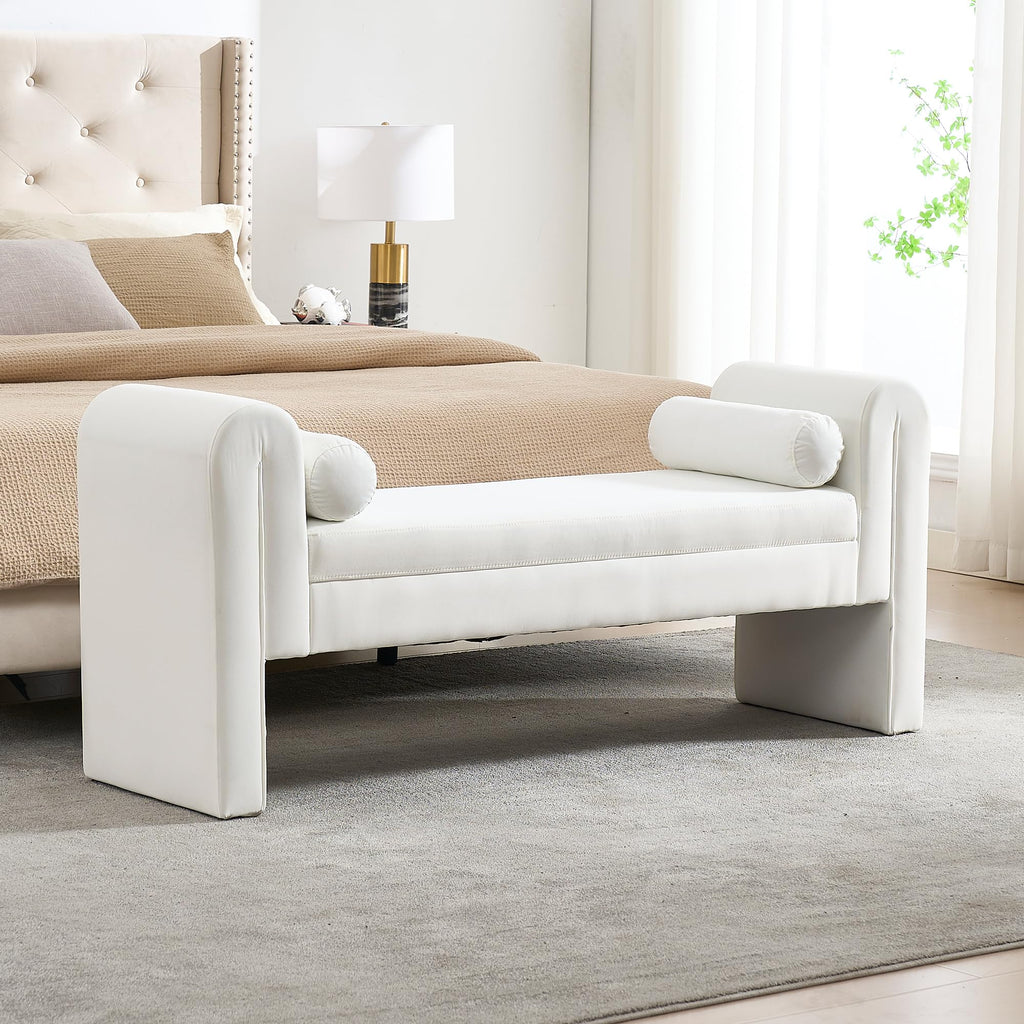 Modern Velvet Bench for Bedroom 60.5"
