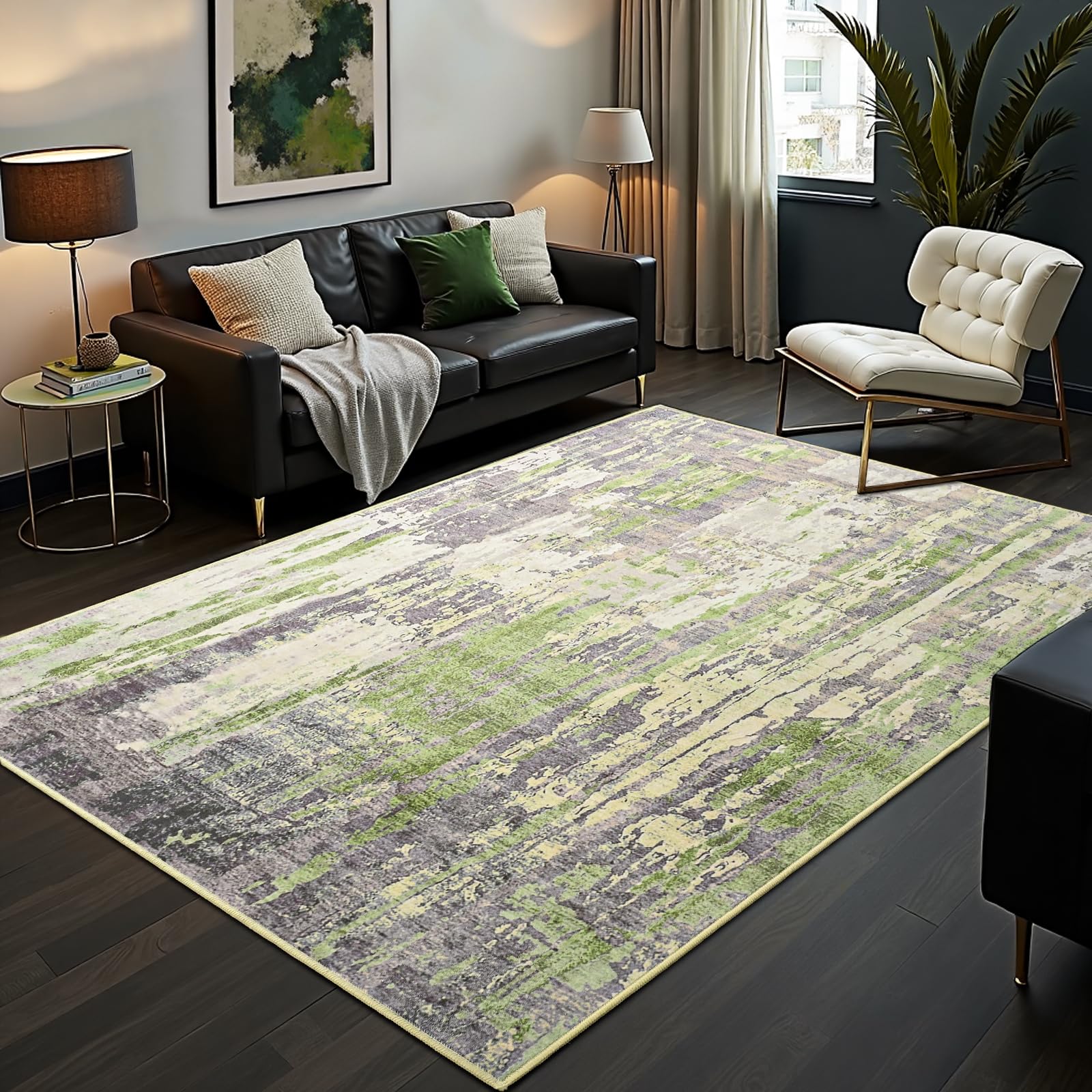 TONEED Abstract  Modern Area Rug 4x6 Feet