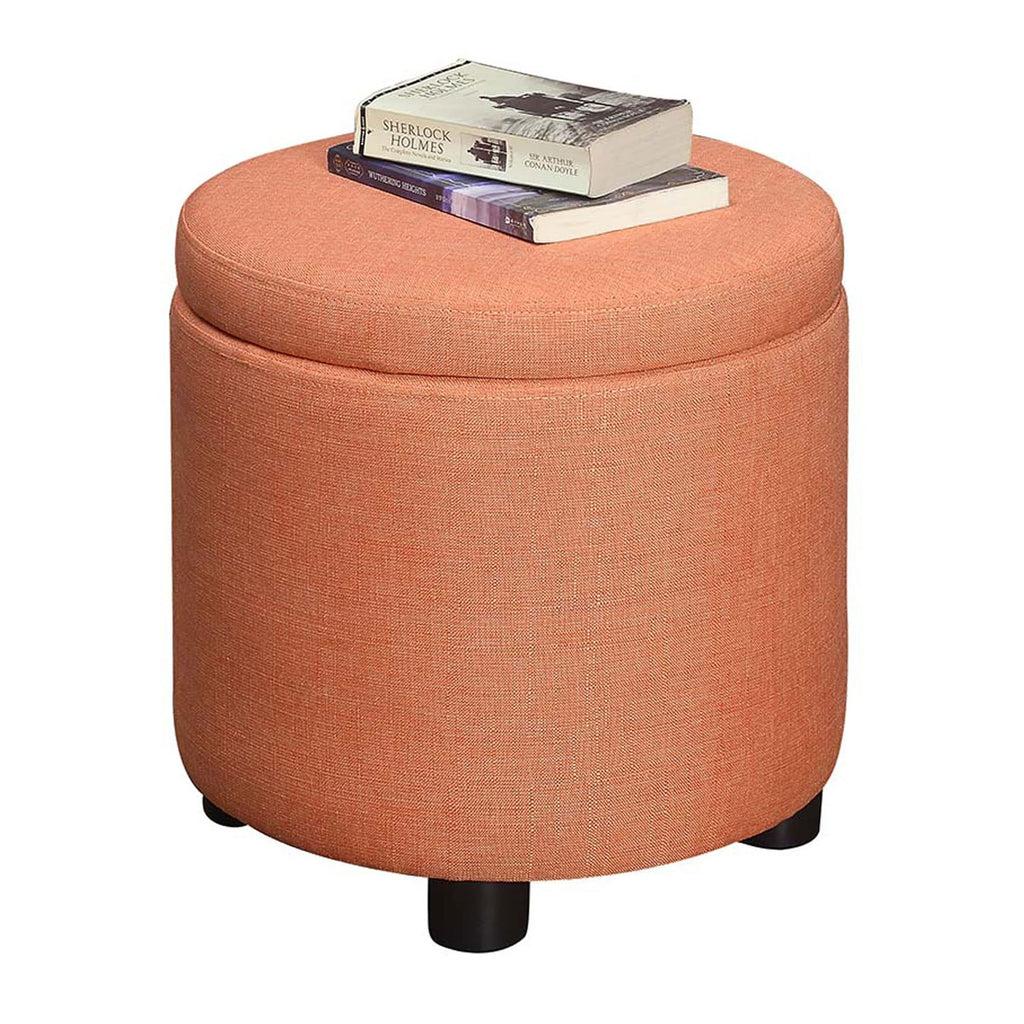 Round Ottoman with Storage and Reversible Tray Lid